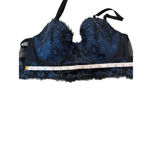 Adore Me Pacchi Contour Demi Bra 38C & Cheeky Bottoms Large Set Black/Navy NEW - Picture 7 of 15